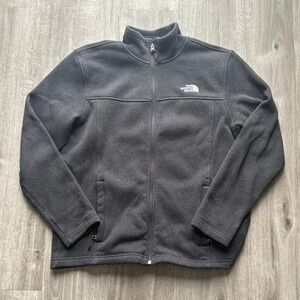 The North Face Mens XL Black Full Zip Fleece Jacket Mock Neck Embroidered Logo